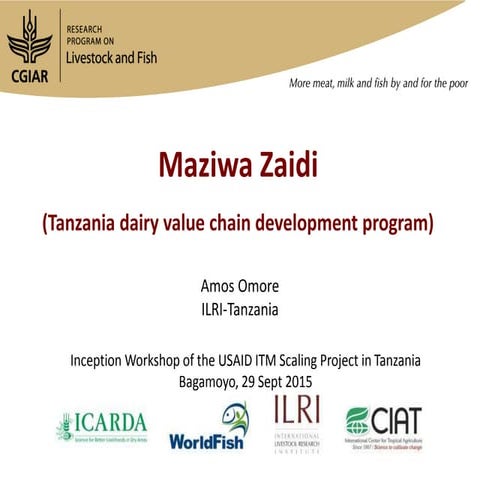 Maziwa Zaidi—Tanzania dairy value chain development program