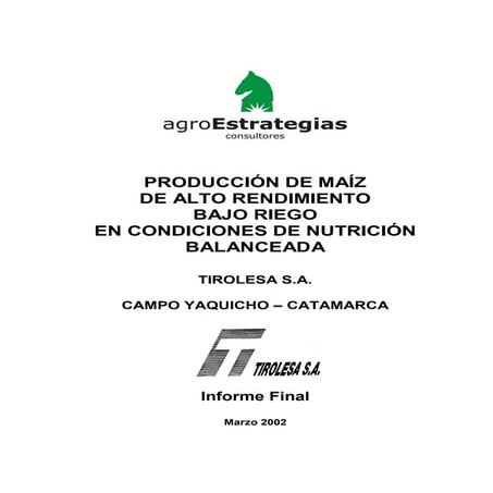 Maíz Campo Yaquicho