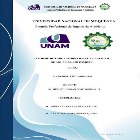 microbiologia - Analisis de bacterias en aguas de Rio