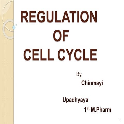 Regulation of Cell cycle- by Chinmayi Upadhyaya