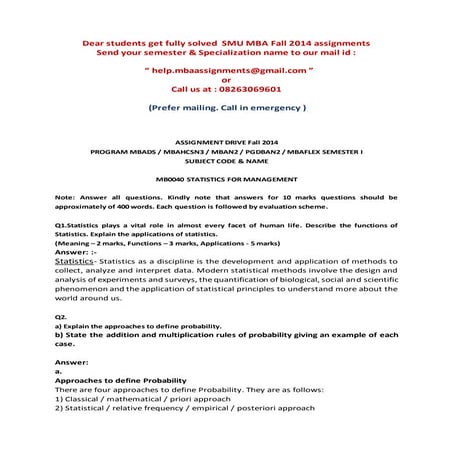 Mb0040 statistics for management