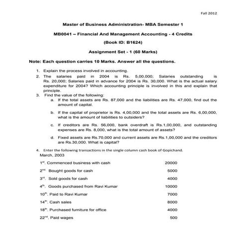 Mb0041 fall drive assignment-2012