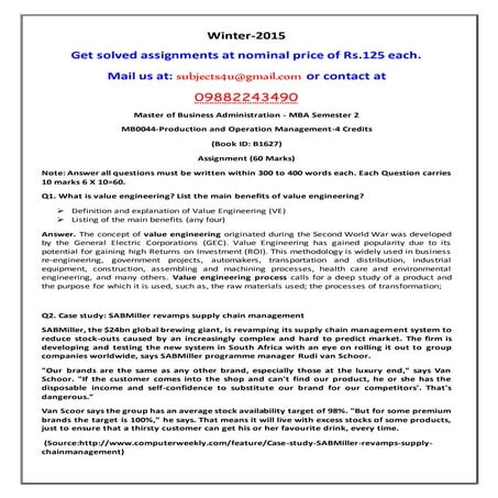 Mb0044 production and operation management