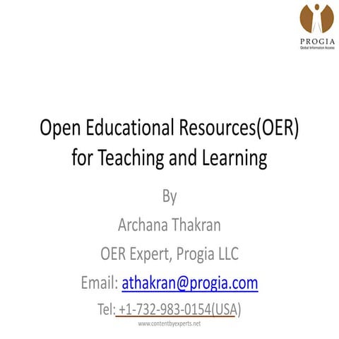 Open educational resources (oer) for teaching and learning