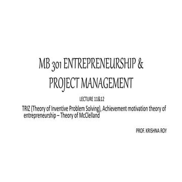 MB 301 ENTREPRENEURSHIP & PROJECT MANAGEMENT 11&12.pptx