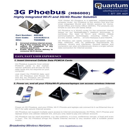Top Global 3G Phoebus Wireless Router (MB6000) (Quantum-Wireless.com)