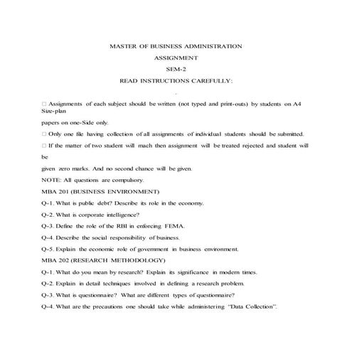 MBA 2nd sem