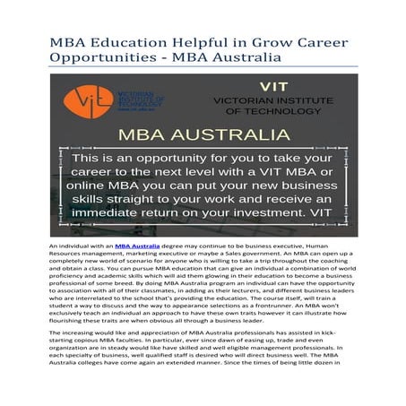 Mba australia, 
