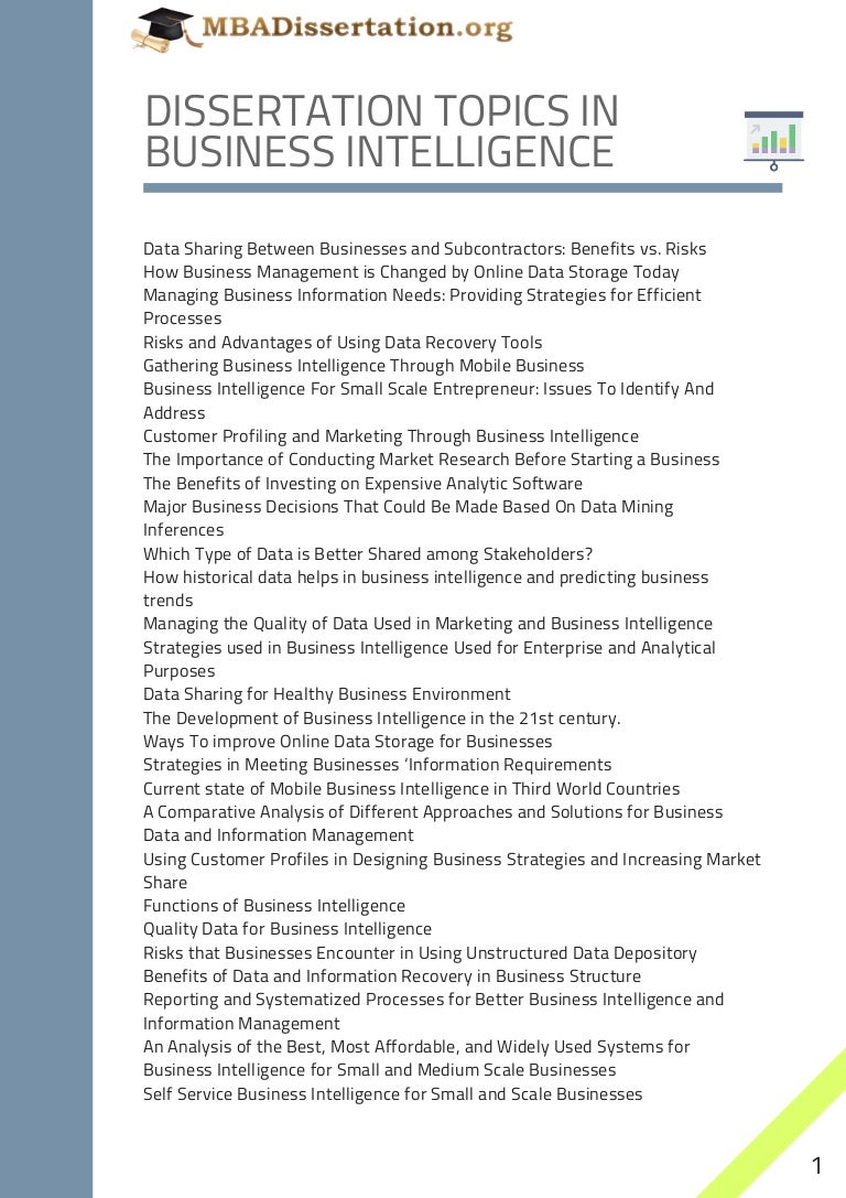 Dissertation business intelligence