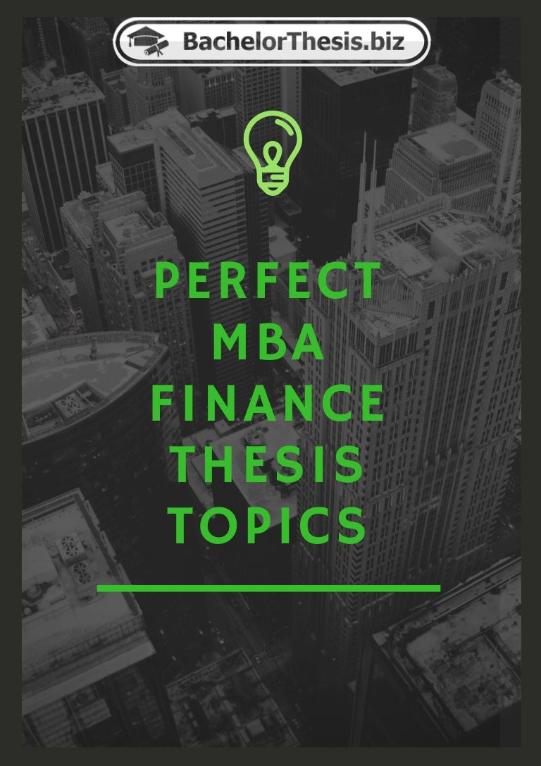 Dissertation proposal mba finance