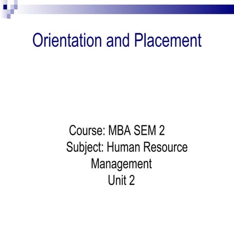 Mba ii hrm u-2.5 orientation