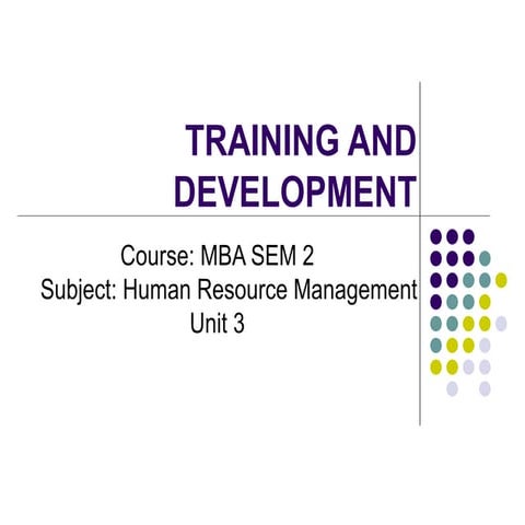 Mba ii hrm u-3.1 training and development