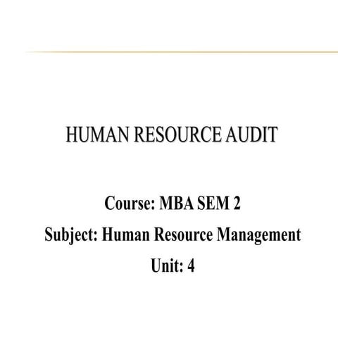 Mba ii hrm u-4.7 hr audit