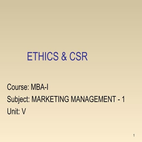 Mba i mm-1 u-5.2 ethics & csr