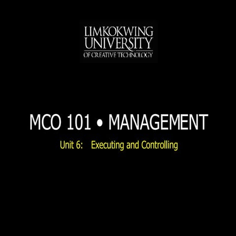 MCO 101 Unit 6 Lecture 5