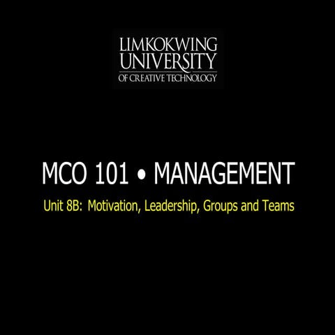 MBA MCO101 Unit 8b Lecture 9 200806xx