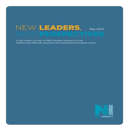Mba  New Leaders New Perspectives