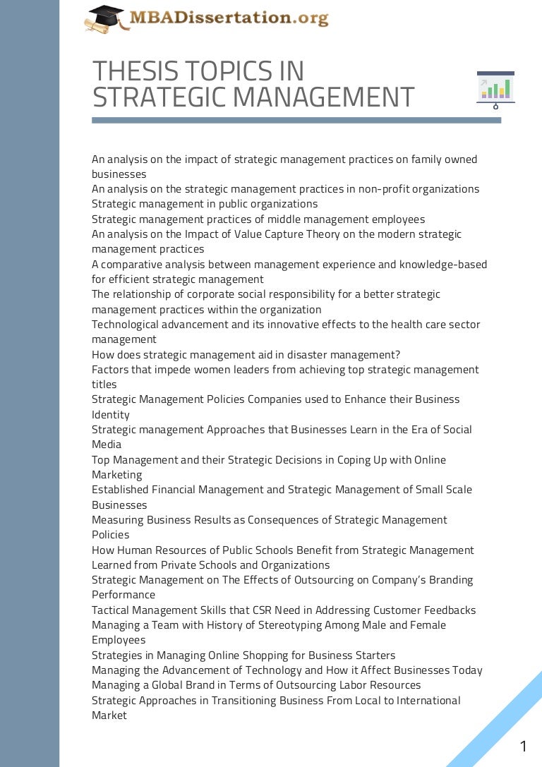 thesis topics on strategic management