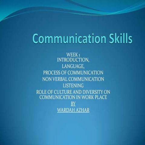 Communication Skills, 