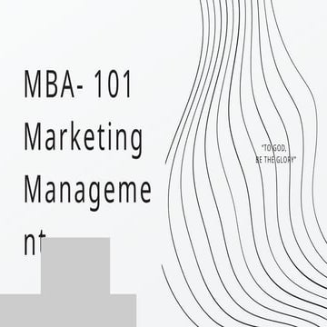 MBA 101 - Chapter 5 Marketing Management