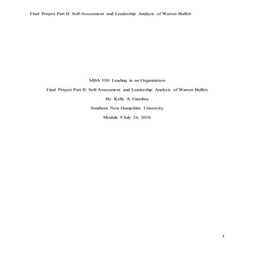 Mba 550 final project | DOCX
