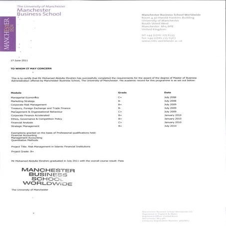 Academic Transcript Mohamed Ebrahim