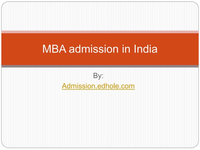 Mba admission in india