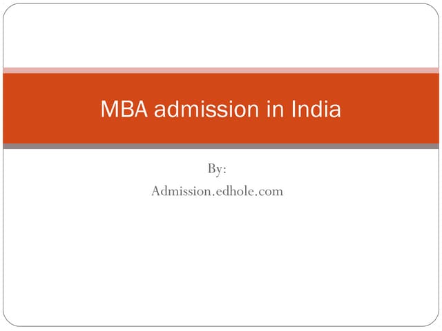 Mba admission in india