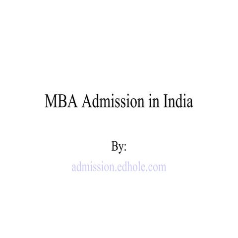 Mba admission in india