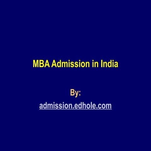 Mba admission in india
