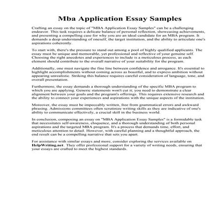 Mba Application Essay Samples.pdfMba Application Essay Samples