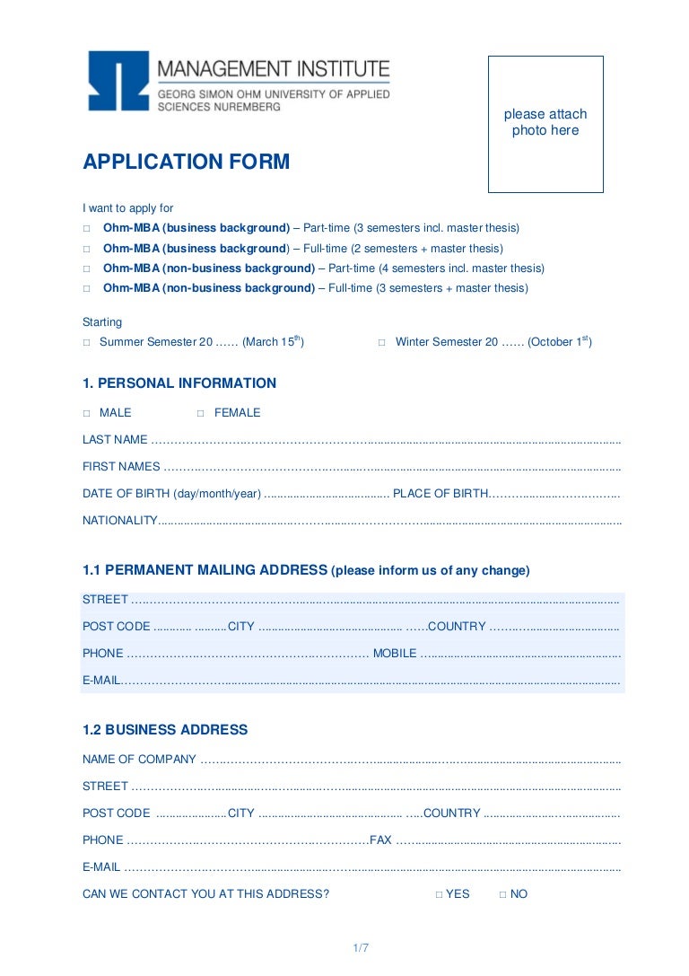GSOMI Mba application form