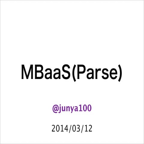 MBaaS - Parse