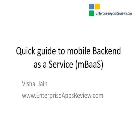 Overview of Mobile Backend as a Service