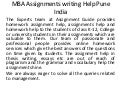 Mba assignment help india
