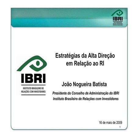 MBA IBRI Fipecafi Joao Nogueira Ri Estrategico