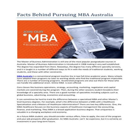 Mba australia, mba institute