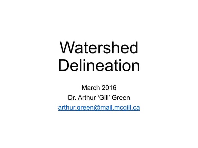 Watershed Delineation Using ArcMap