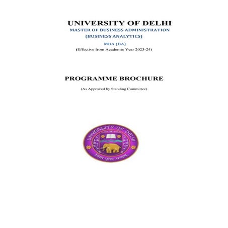 Mba Business Analytics Department Of Commerce Final File Pdf