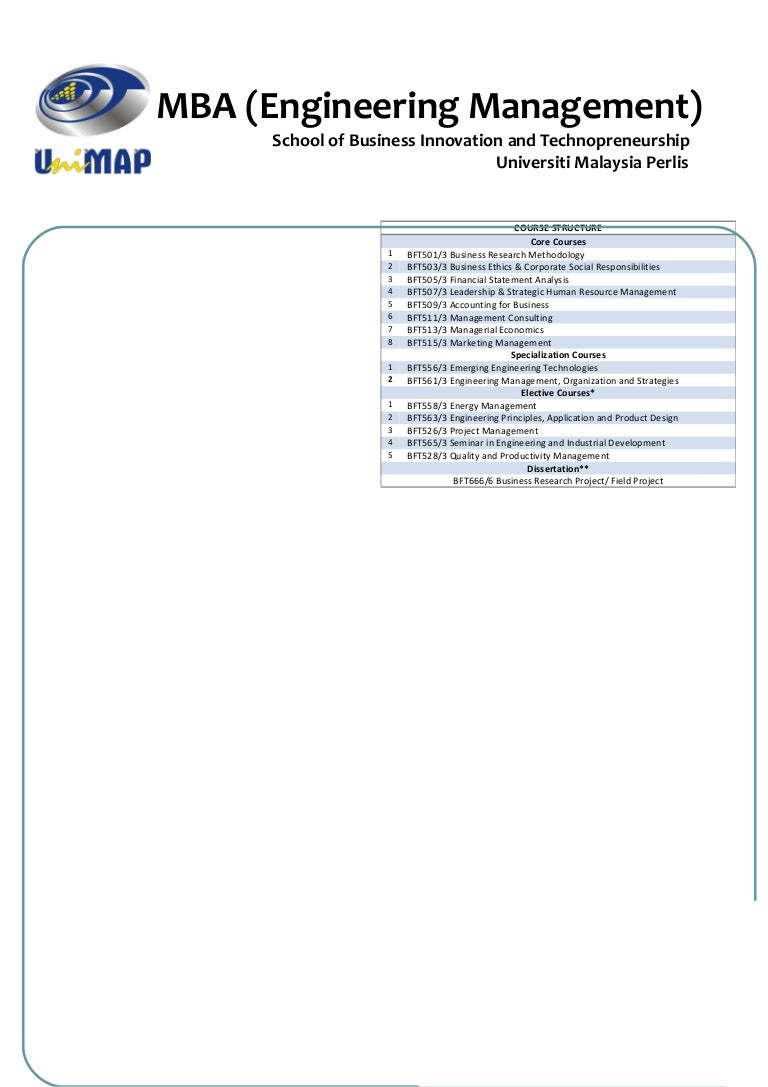 Mba (engineering management)