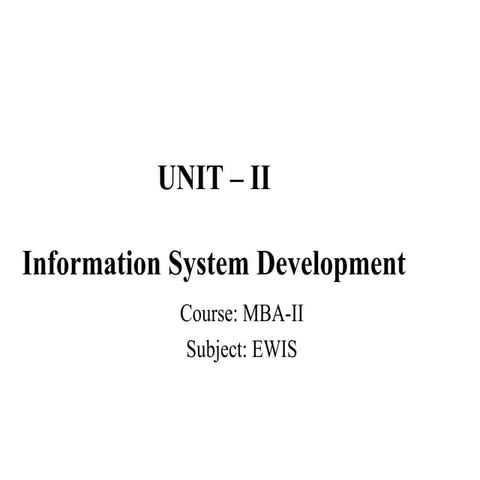 Mba ewis ii u ii  planning and design