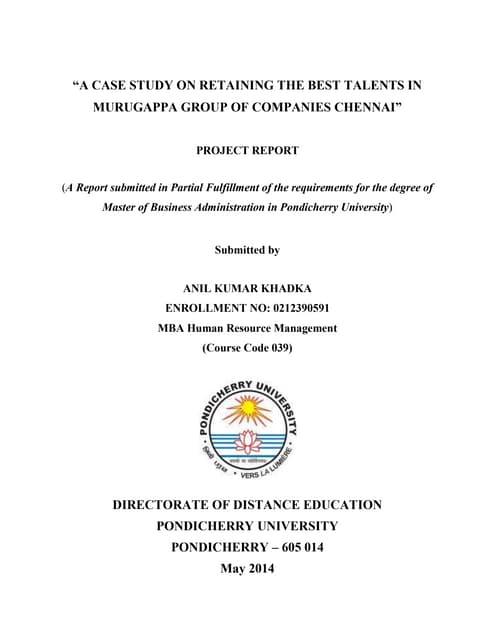 Mba hr & finance project  may 2014