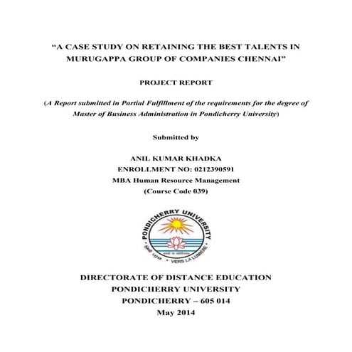 Mba hr & finance project  may 2014