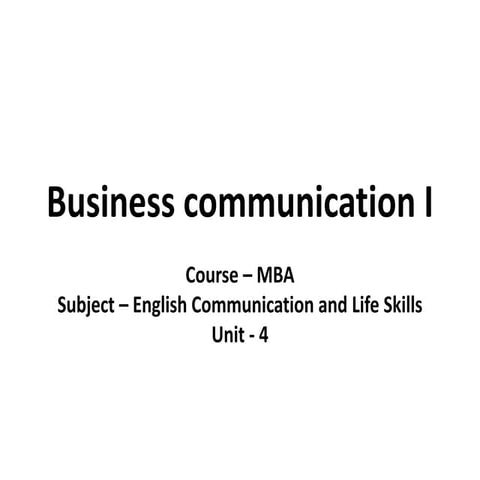 Mba i ecls_u-4_business communication