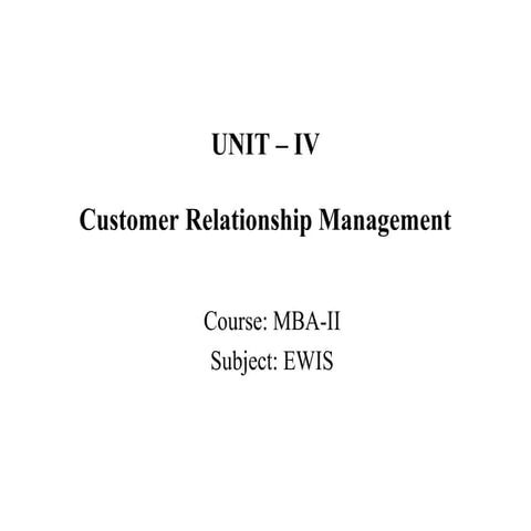 Mba ii ewis u iv crm