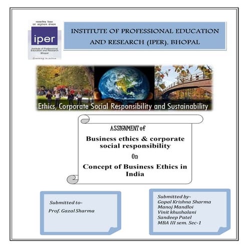 Concept of Business Ethics in India: A Study