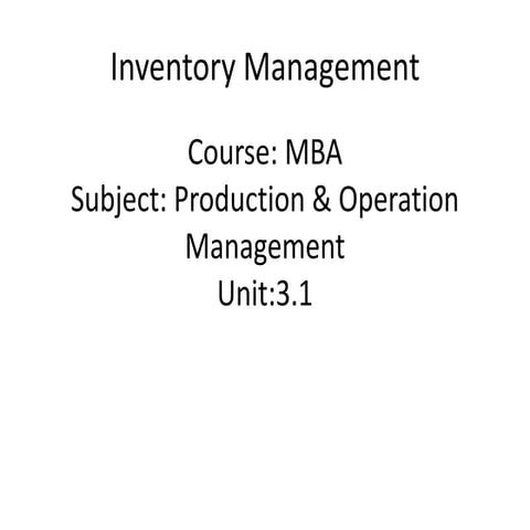 what is Inventory and its classification | PPTX