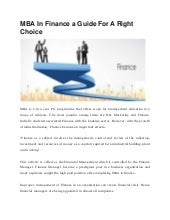 Mba finance rounds off a career with success