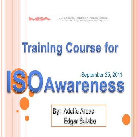 MBA ISO Awareness Training