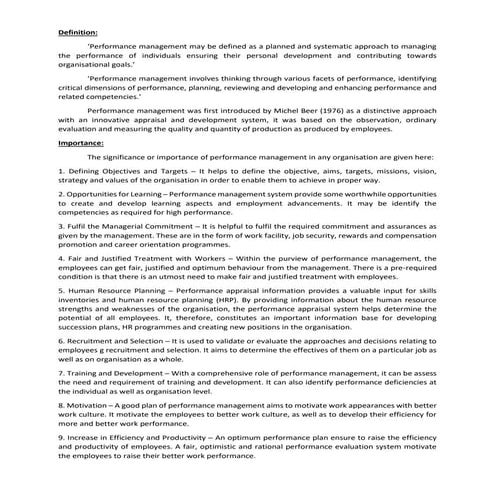 Performance Management Notes for MBA Students | PDF